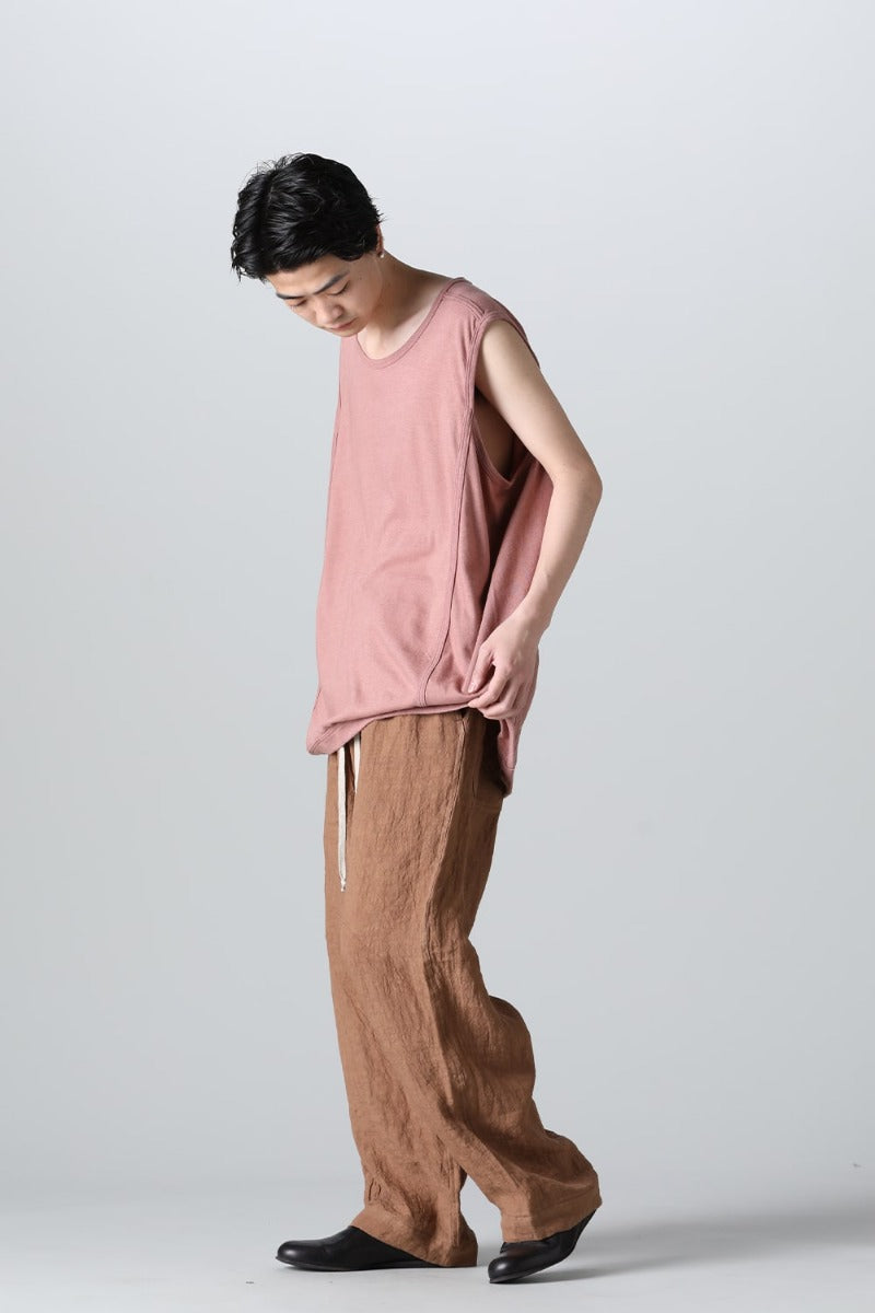 SLEEVELESS TEE Cotton Hemp Jersey OLD PINK