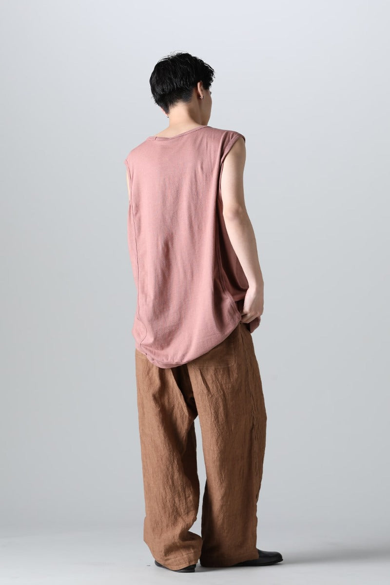 SLEEVELESS TEE Cotton Hemp Jersey OLD PINK