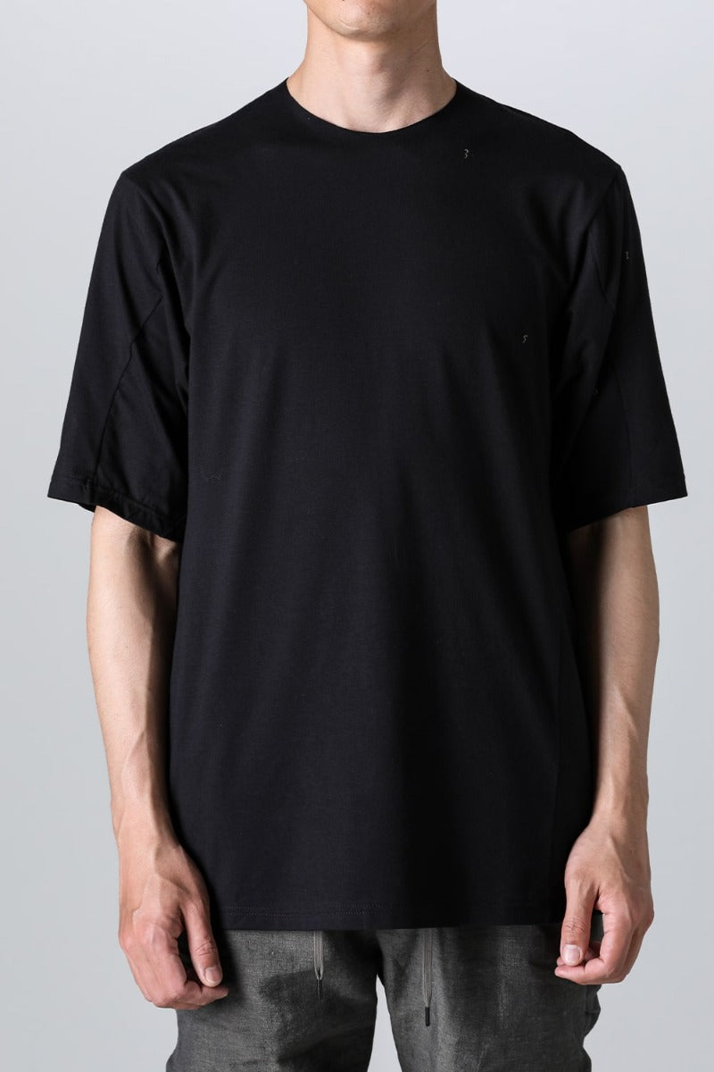 Short sleeve cotton stretch jersey Black