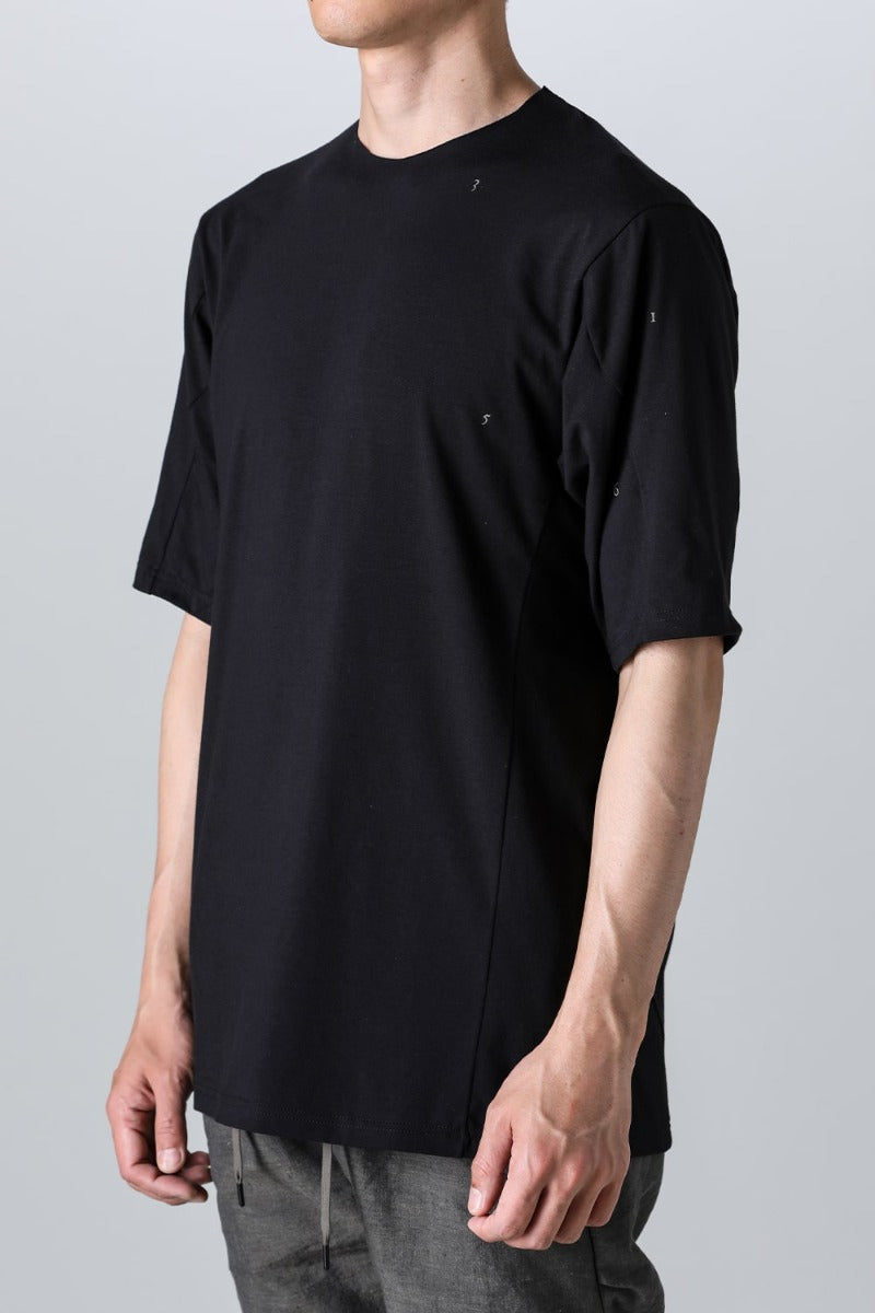 Short sleeve cotton stretch jersey Black