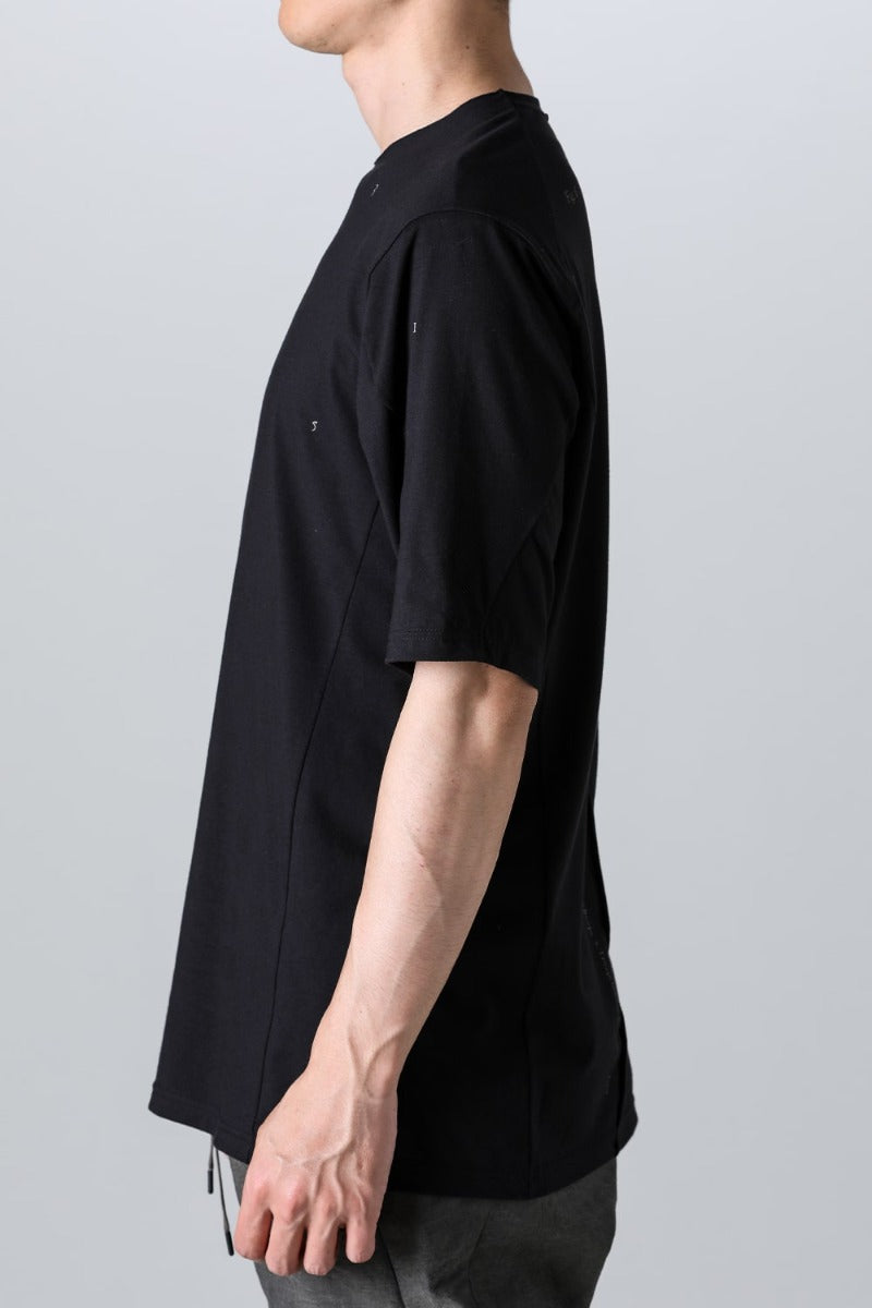 Short sleeve cotton stretch jersey Black