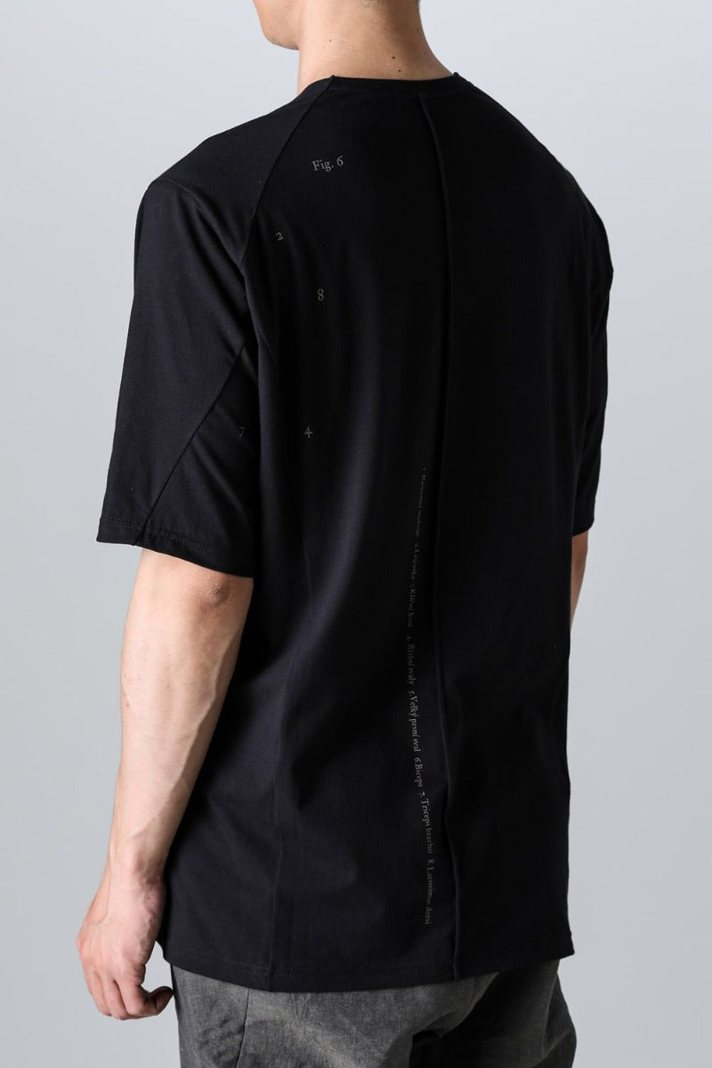 Short sleeve cotton stretch jersey Black