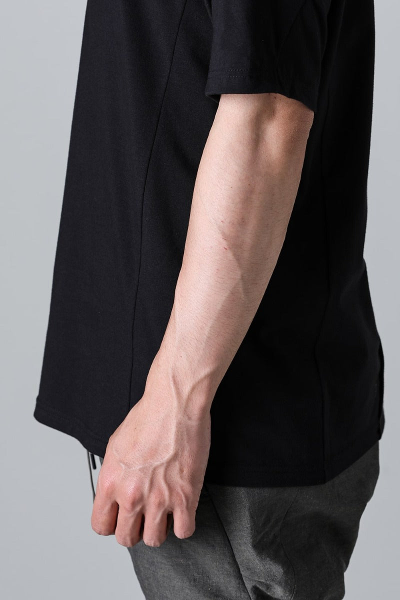 Short sleeve cotton stretch jersey Black