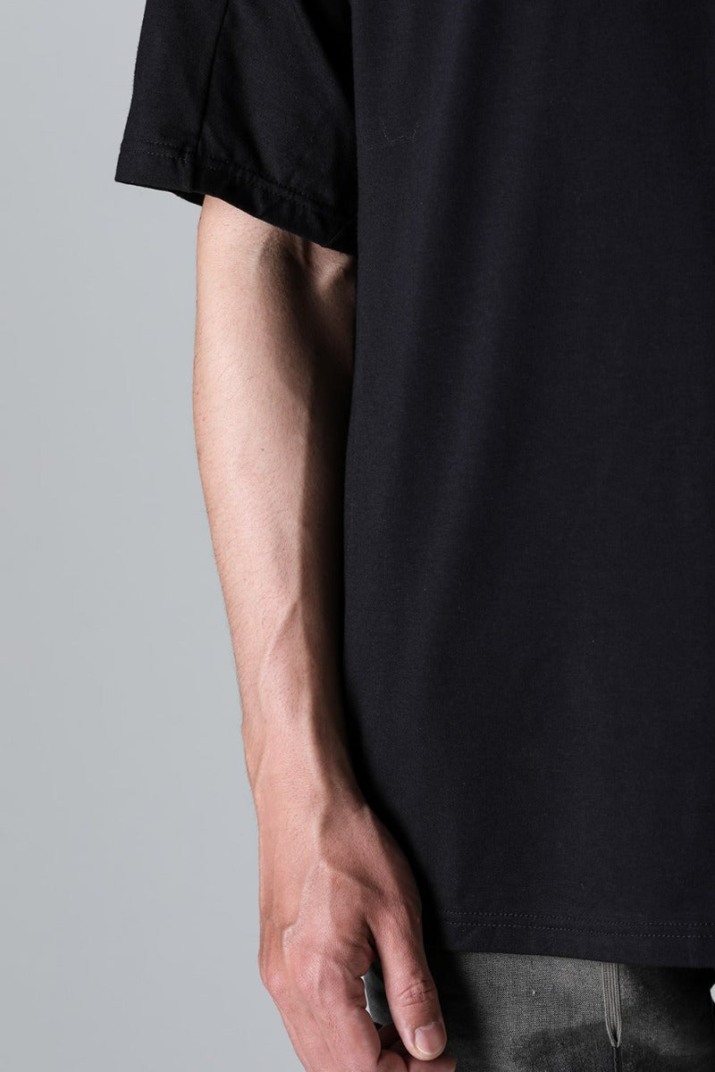 Short sleeve cotton stretch jersey Black