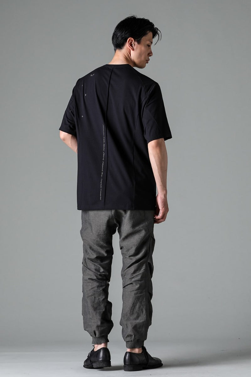 Short sleeve cotton stretch jersey Black