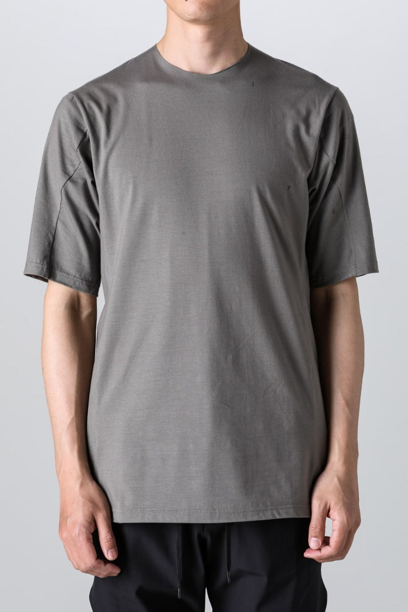 Print Short sleeve cotton stretch jersey Mud Gray