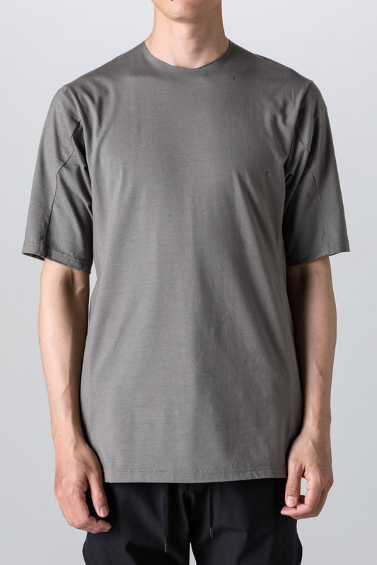 Print Short sleeve cotton stretch jersey Mud Gray