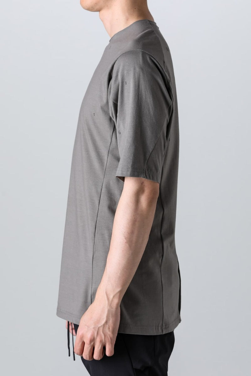Print Short sleeve cotton stretch jersey Mud Gray