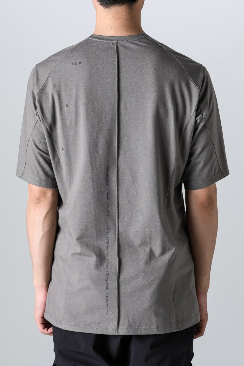 Print Short sleeve cotton stretch jersey Mud Gray