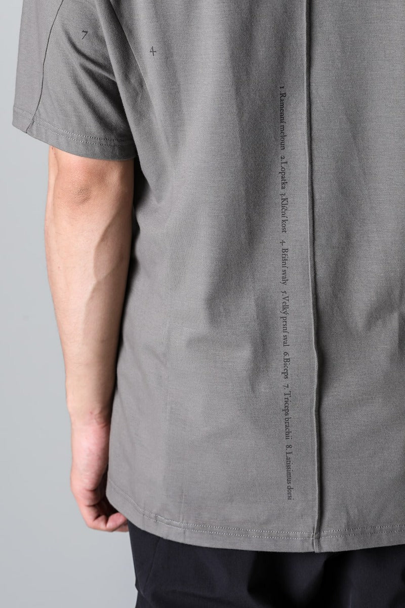 Print Short sleeve cotton stretch jersey Mud Gray