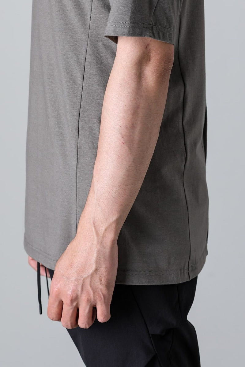 Print Short sleeve cotton stretch jersey Mud Gray