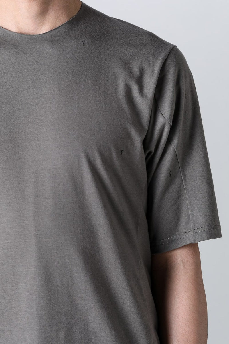 Print Short sleeve cotton stretch jersey Mud Gray