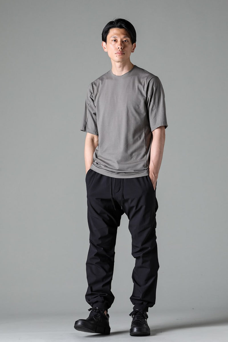 Print Short sleeve cotton stretch jersey Mud Gray