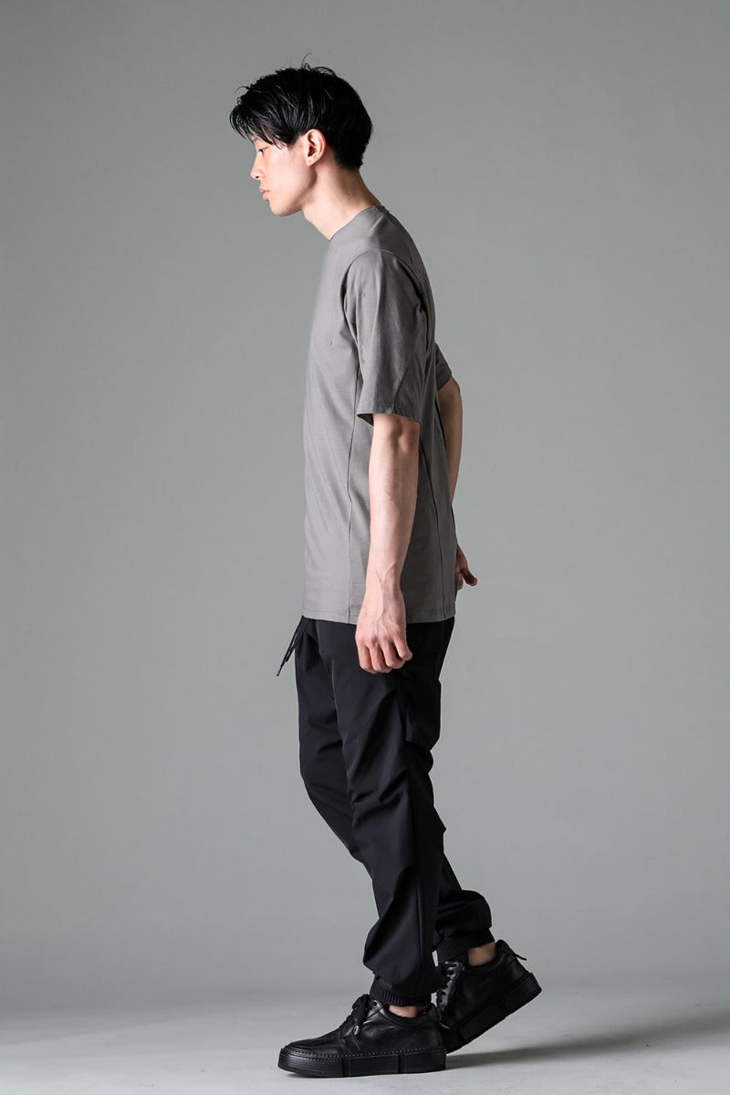 Print Short sleeve cotton stretch jersey Mud Gray