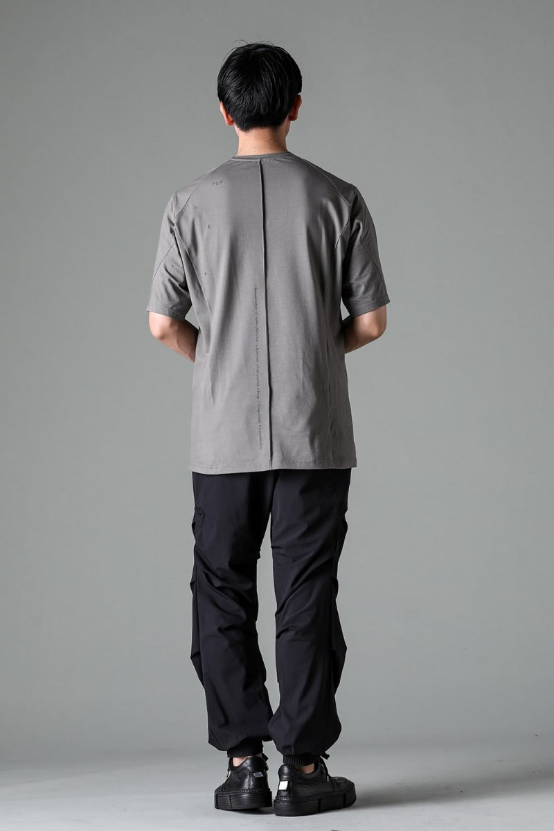 Print Short sleeve cotton stretch jersey Mud Gray