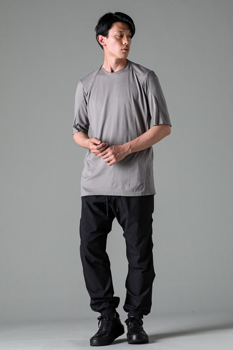 Crew Neck Half sleeve suvin cotton jersey Stone Gray