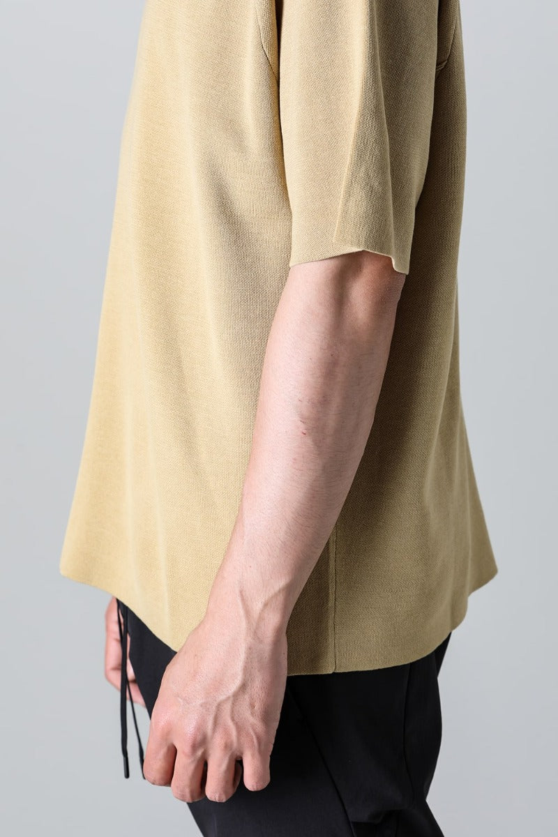 Knit short sleeve cotton / silk / linen Mastard