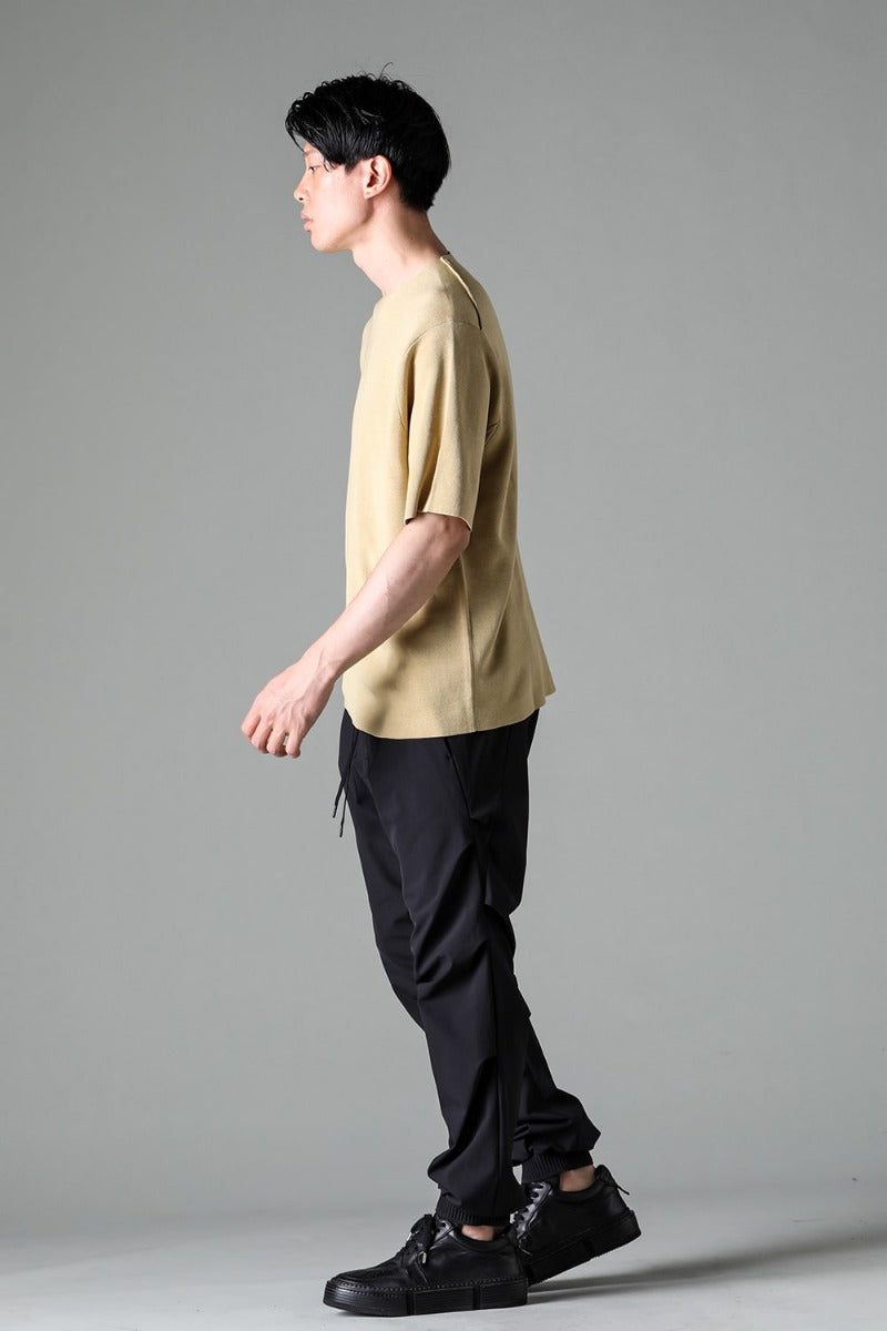 Knit short sleeve cotton / silk / linen Mastard