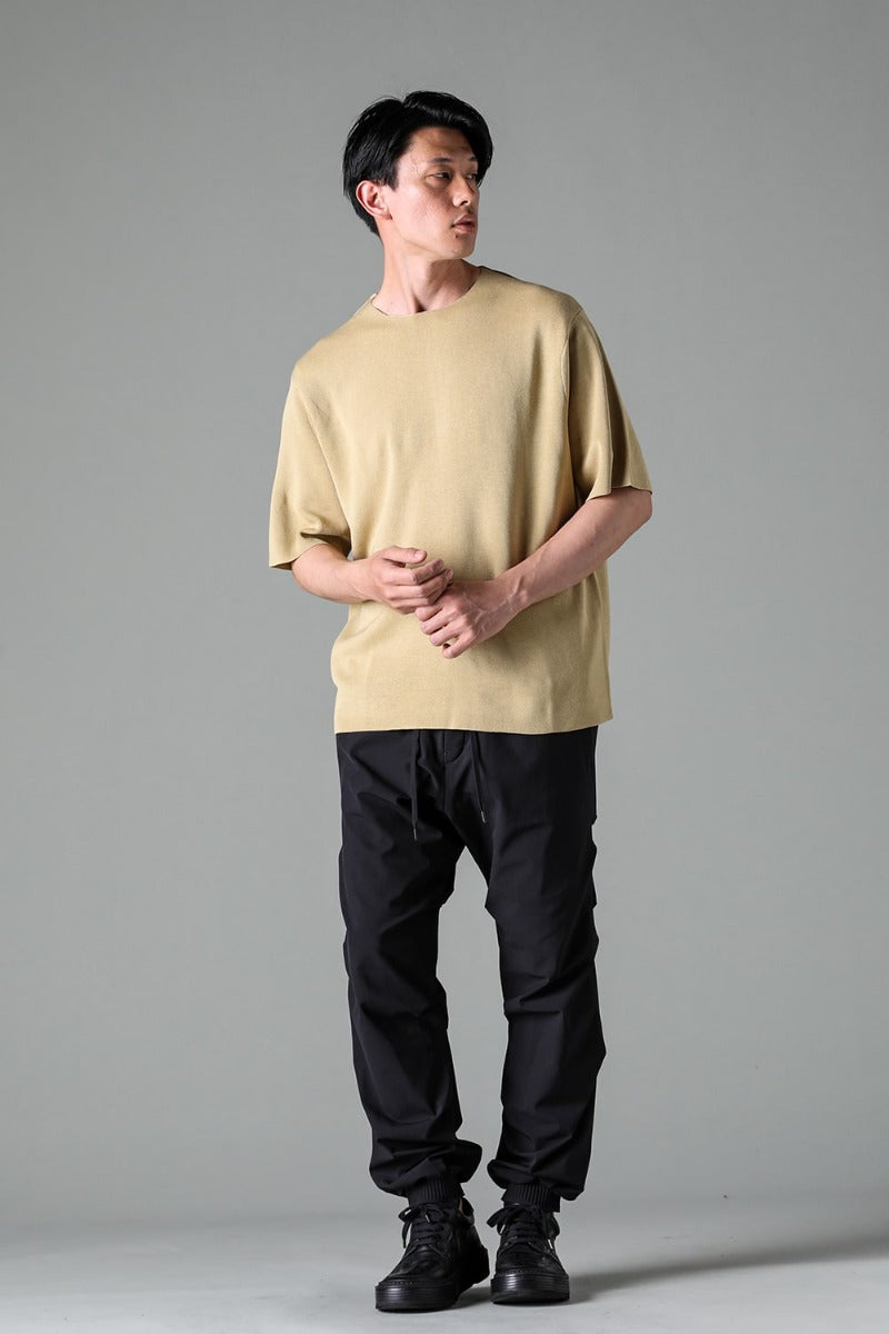 Knit short sleeve cotton / silk / linen Mastard