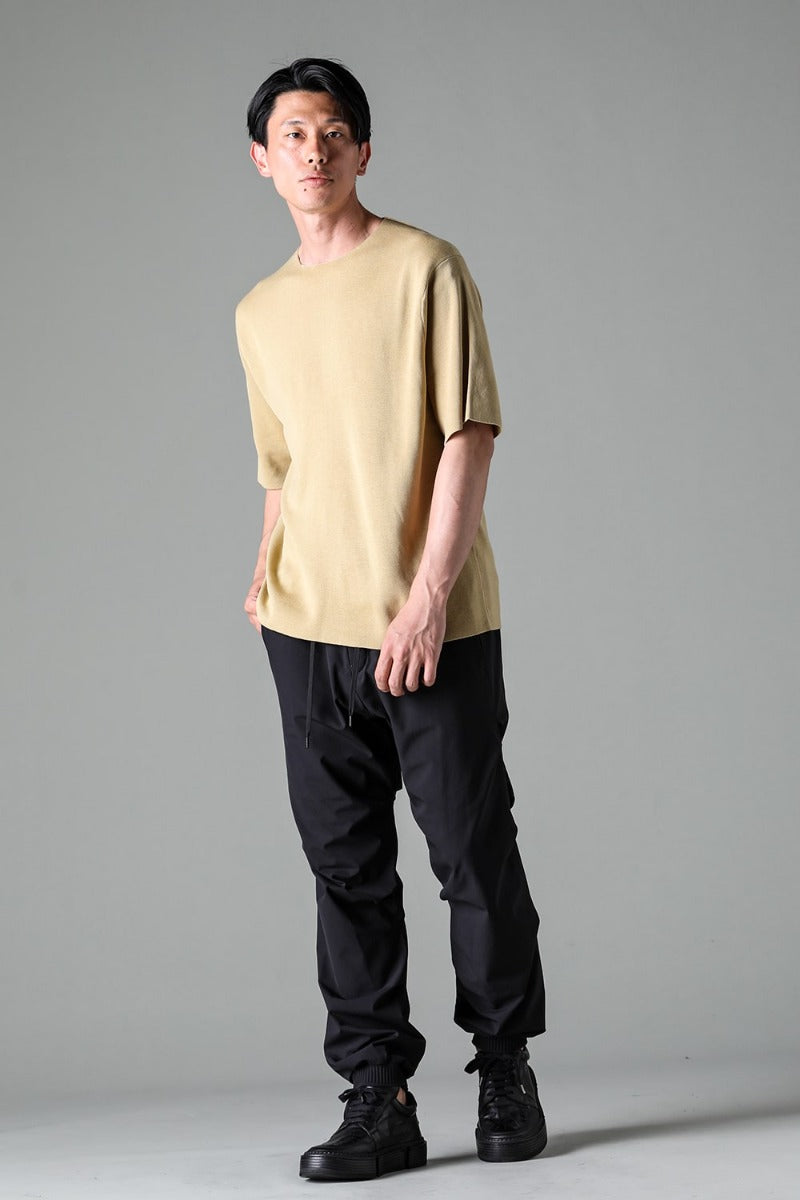 Knit short sleeve cotton / silk / linen Mastard