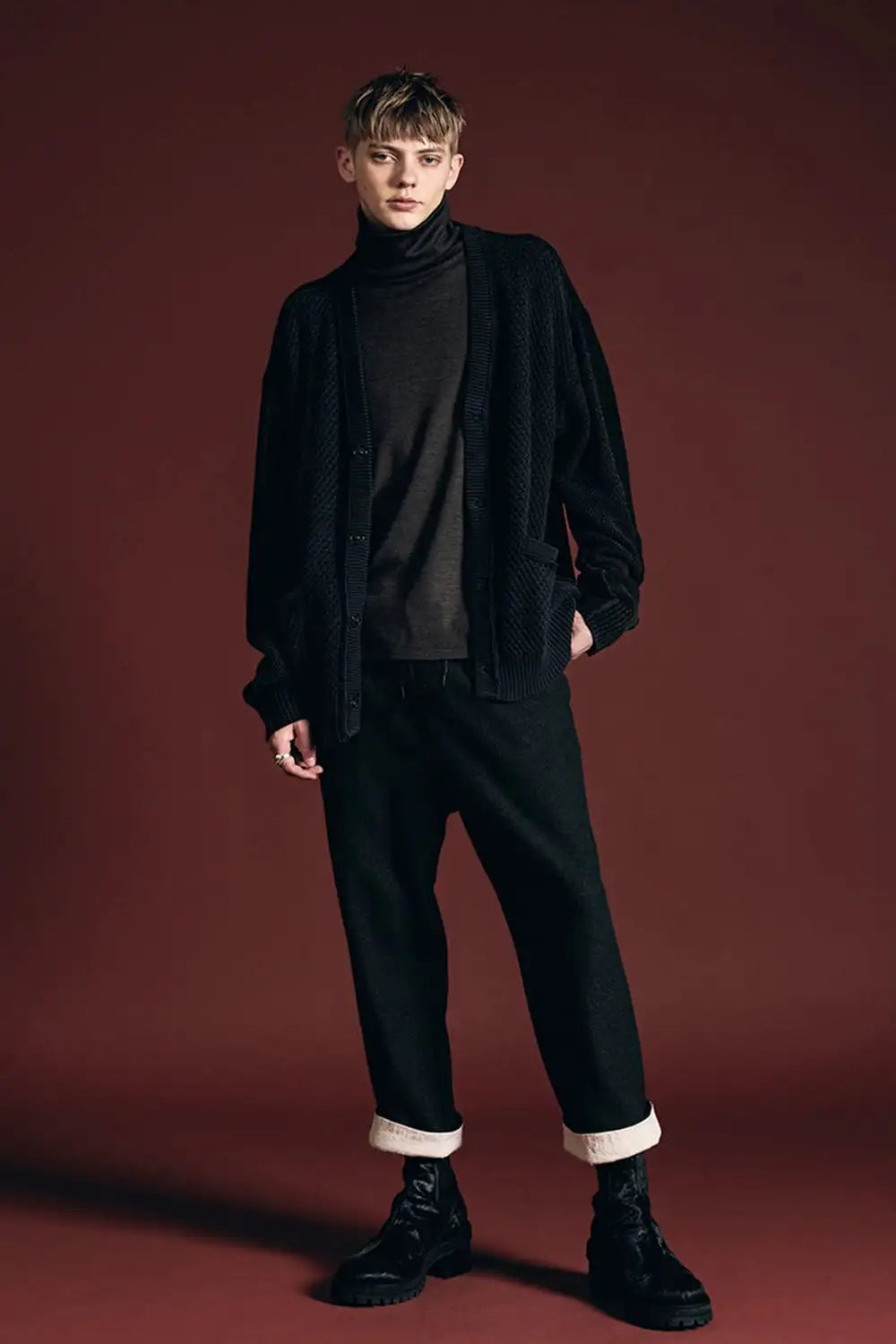 Fading Fragment Cardigan Dark Gray