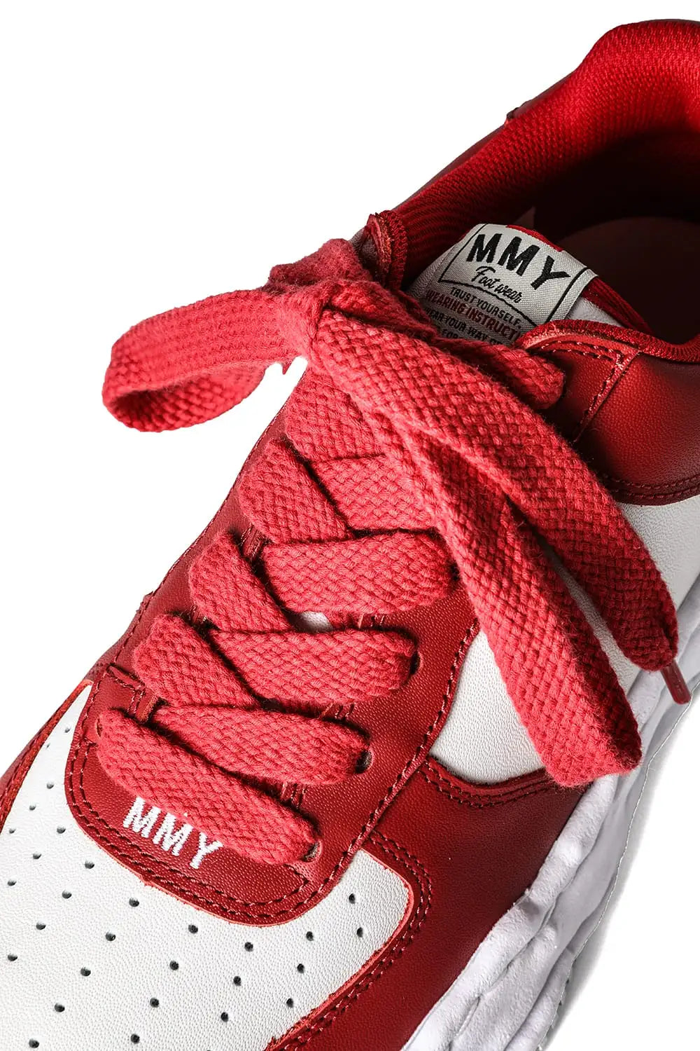 WAYNE original sole cow leather Low-Top sneaker Red / White