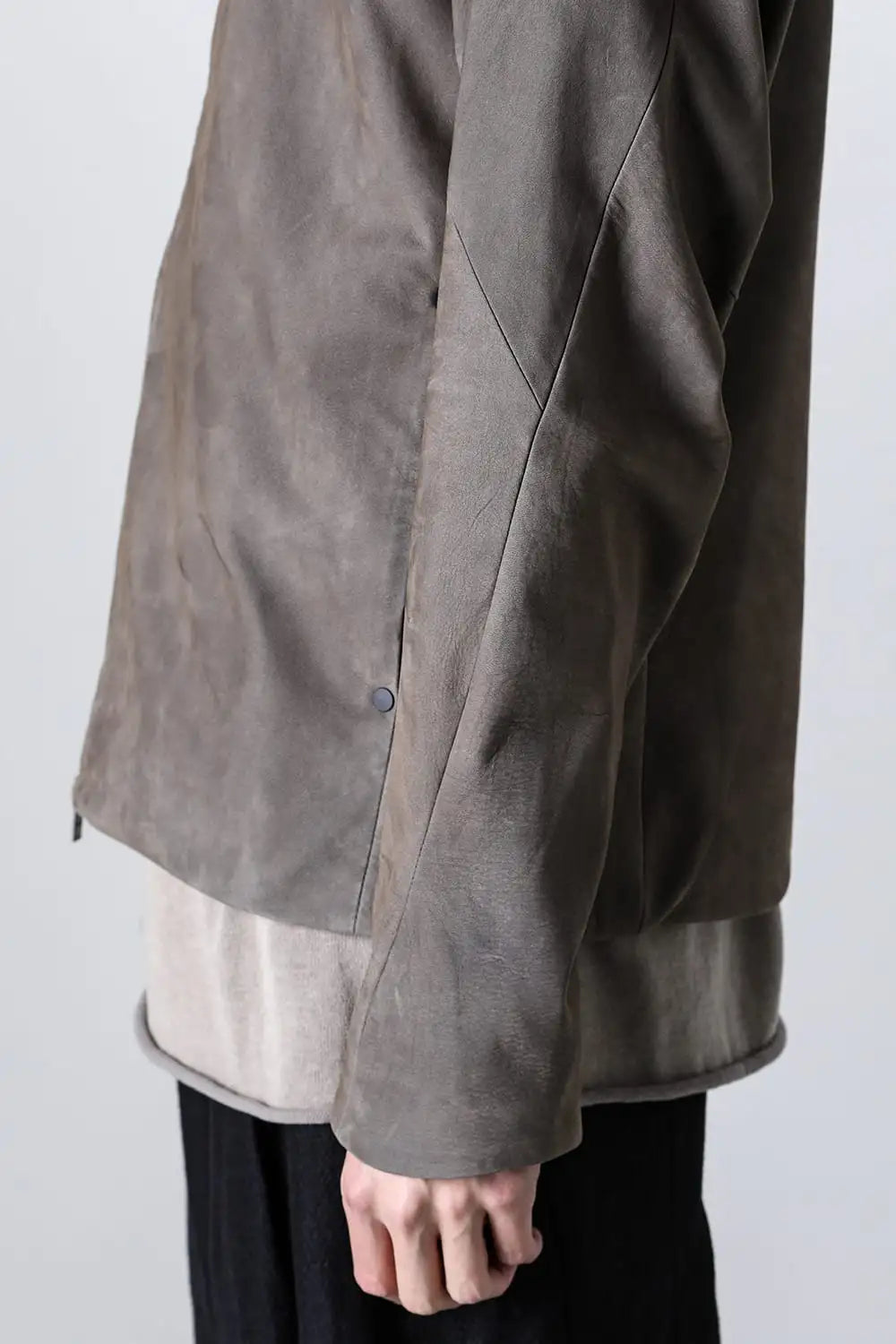 Jacket soft nubuck cow leather Slate Gray