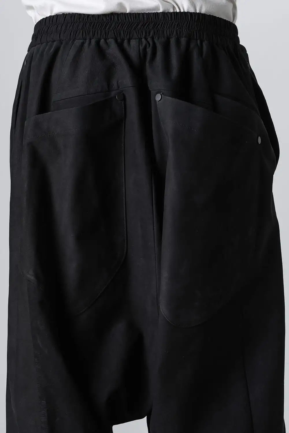 Relaxed pants soft nubuck cow leather Black