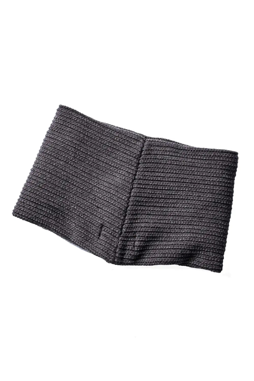 Knit headband high twist cotton stripe Mad Gray