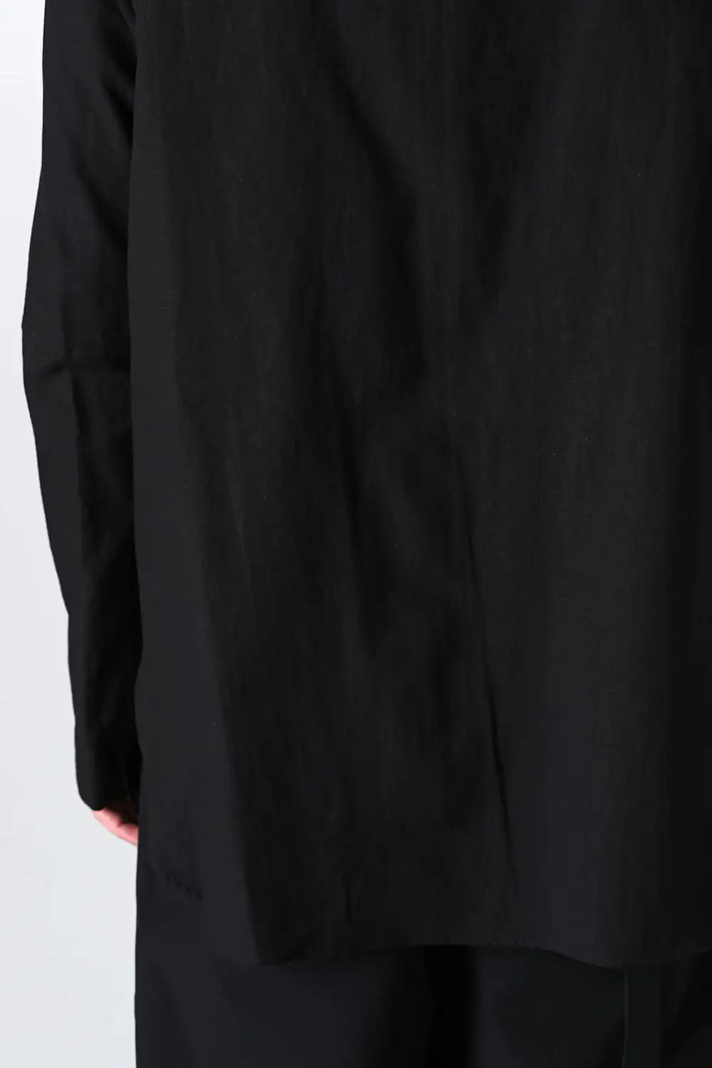 Cotton/Linen V Shirt  Black