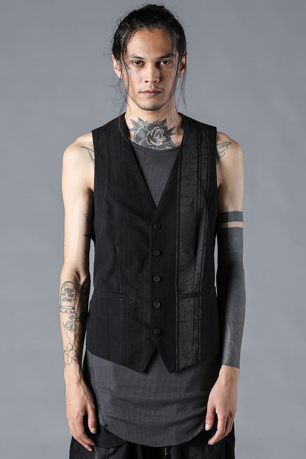 Crack Random Stripe Jacquard Vest