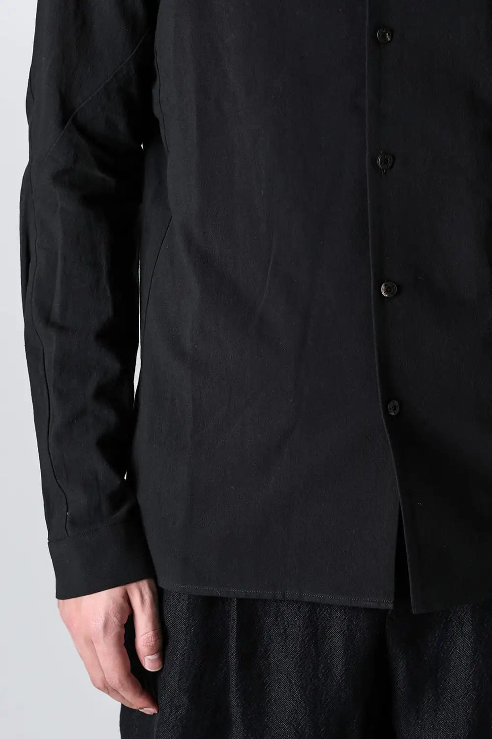 High neck shirt cotton / linen