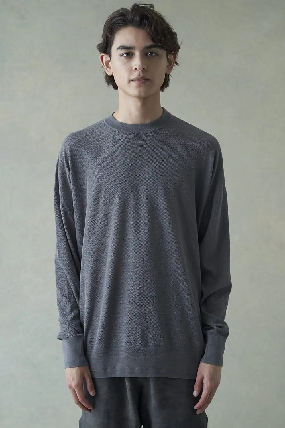 Pullover knit cotton / linen / silk Gray
