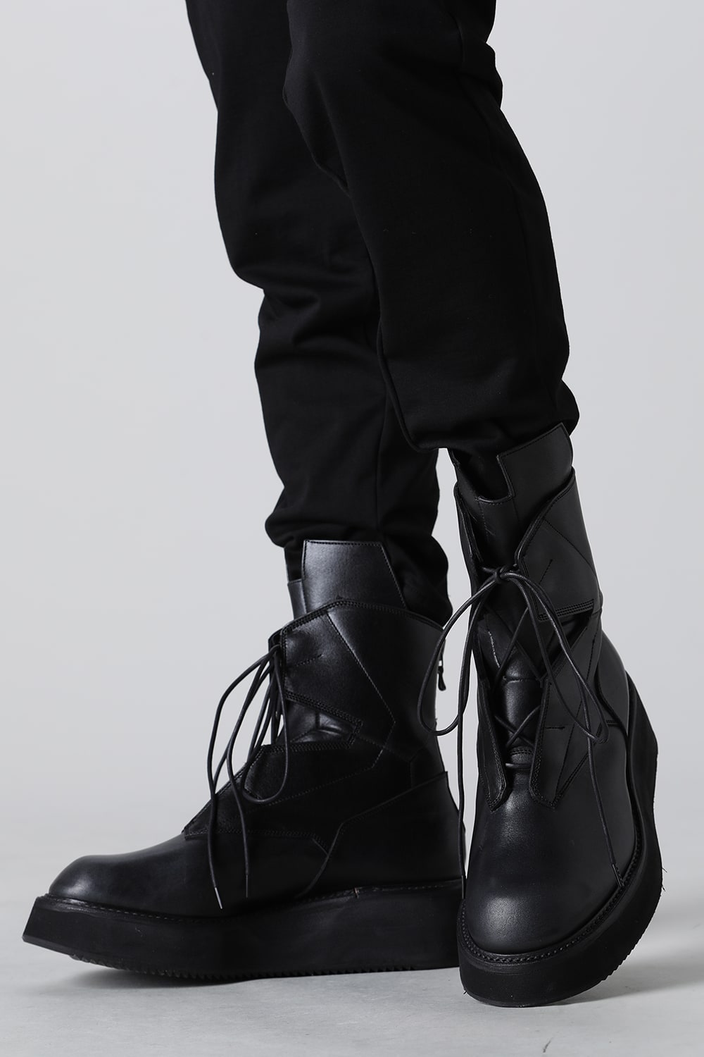 Cow Skin Lace Up Boots