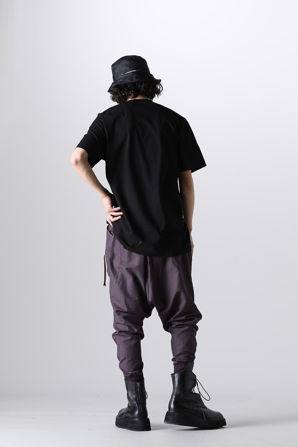 Nylon/Cotton Grosgrain Sarrouel Pants Sepia