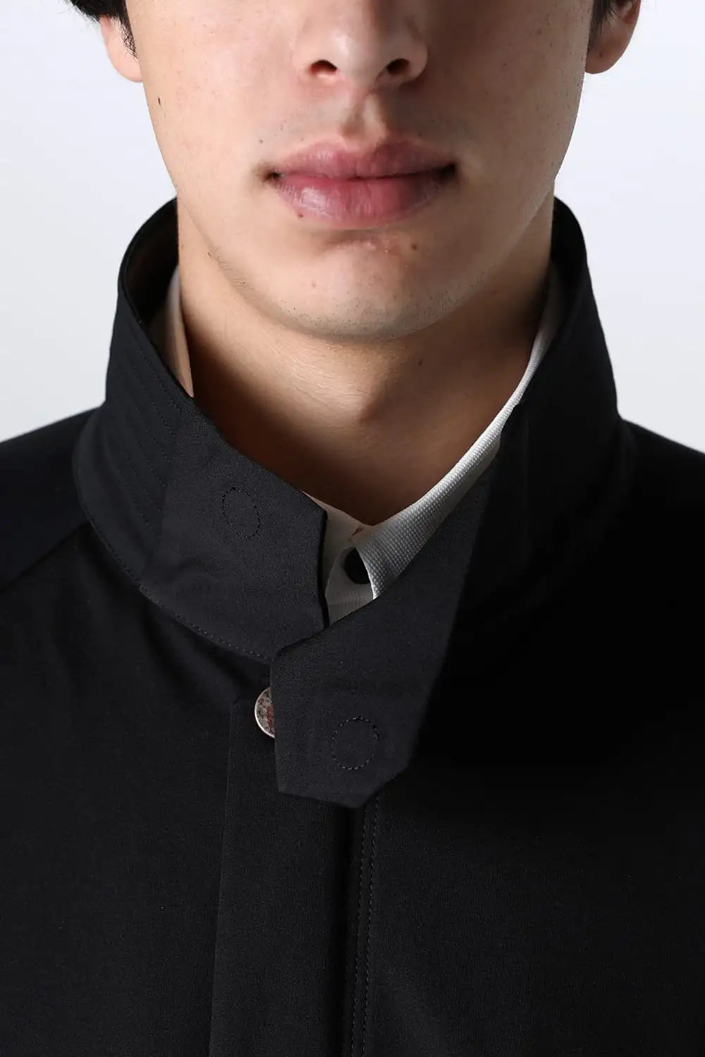 Hight neck coat water repellent polyester