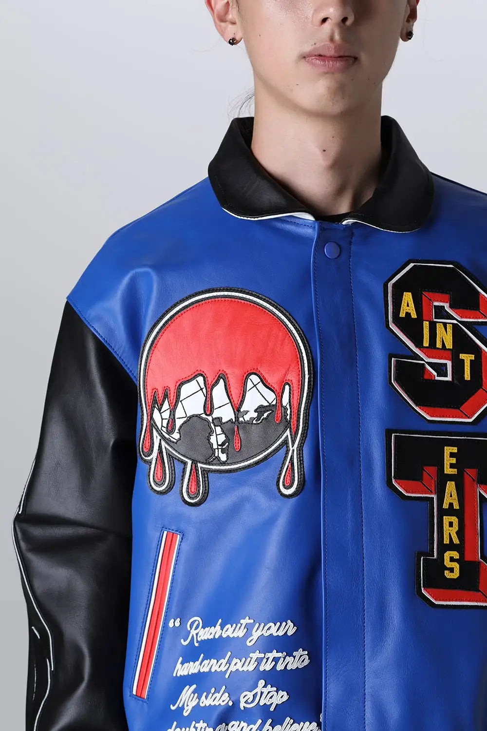 DENIM TEARS × SAINT Mxxxxxx HOLY GRAIL Varsity Jacket