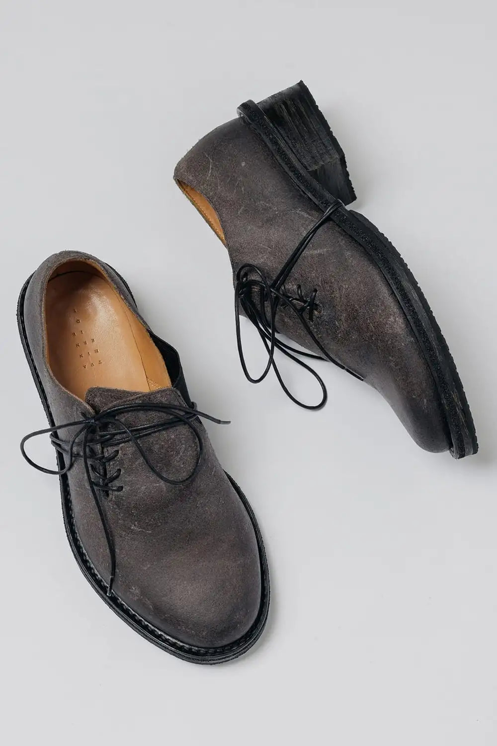 Diagonal Lace-up Derby Shoes  D.Gray