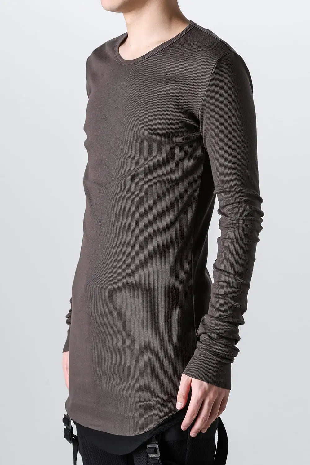 Modal x Cotton Ribbed Terry Robe Sleeve T-Shirt
