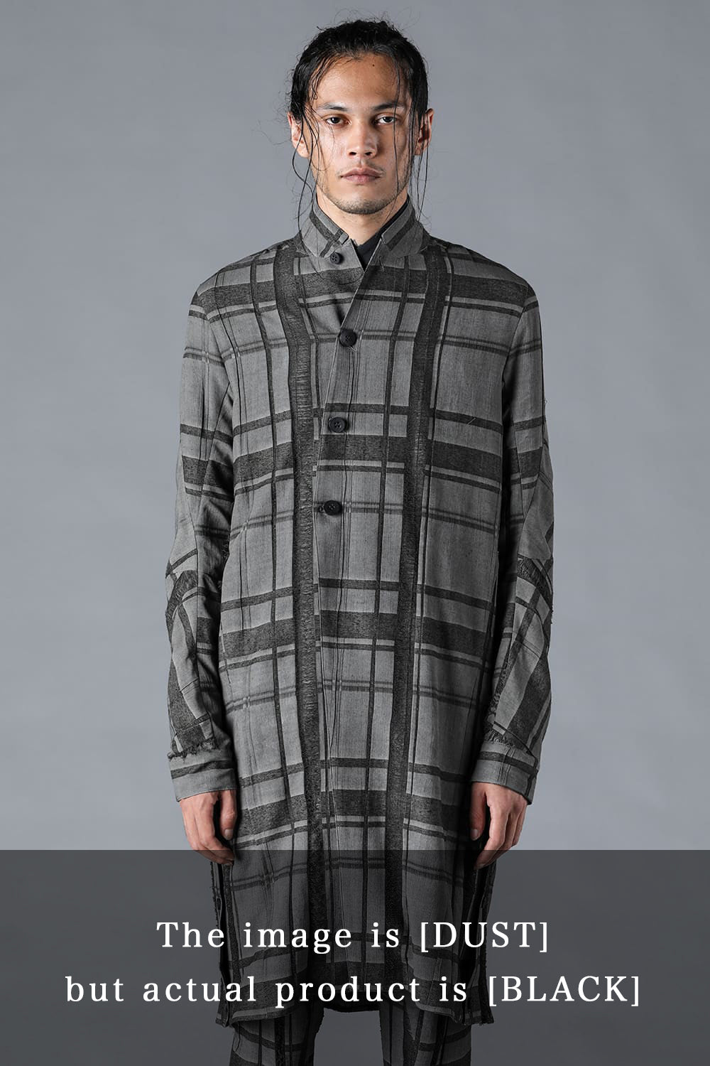 Check Jacquard W-Breasted Shirt Coat