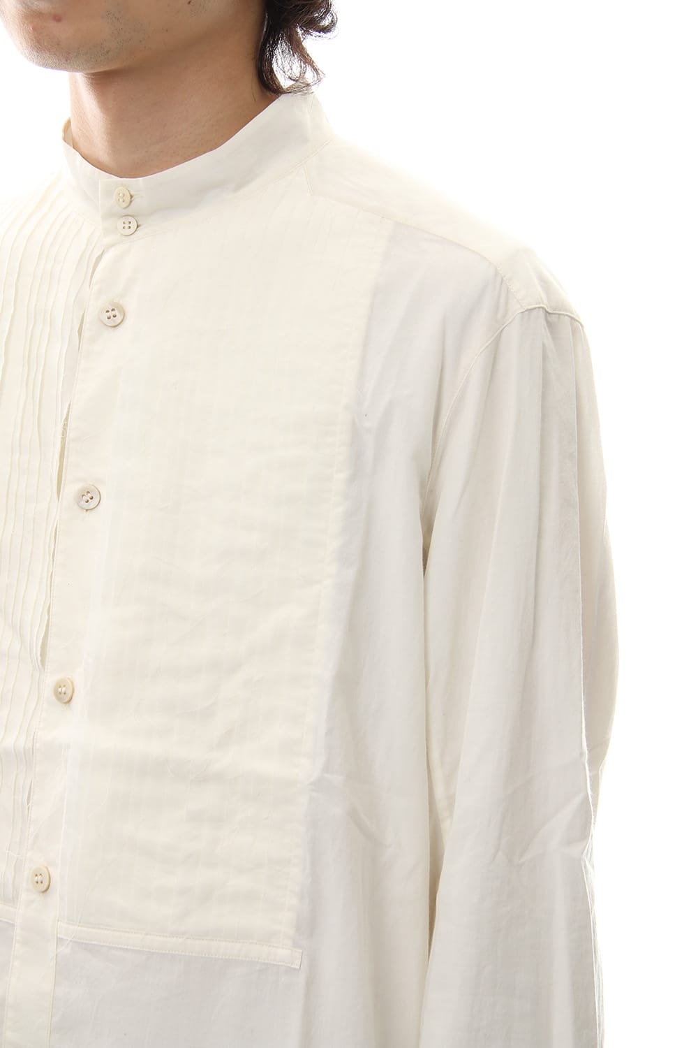 No collar Pleats Shirt