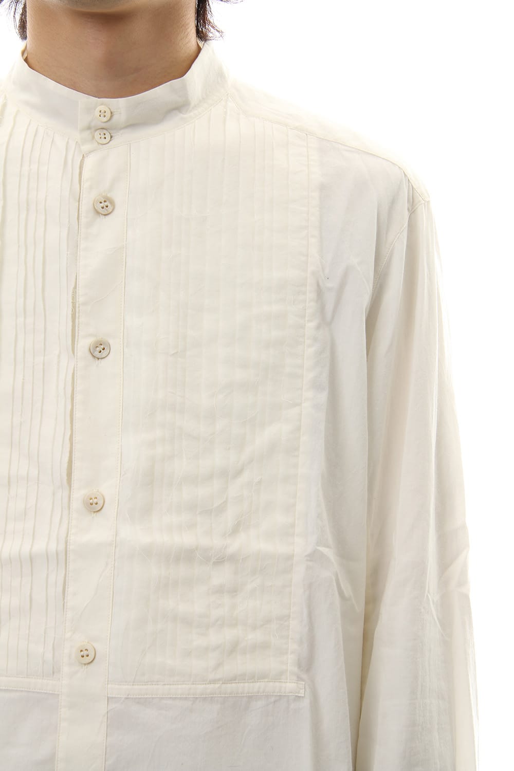 No collar Pleats Shirt