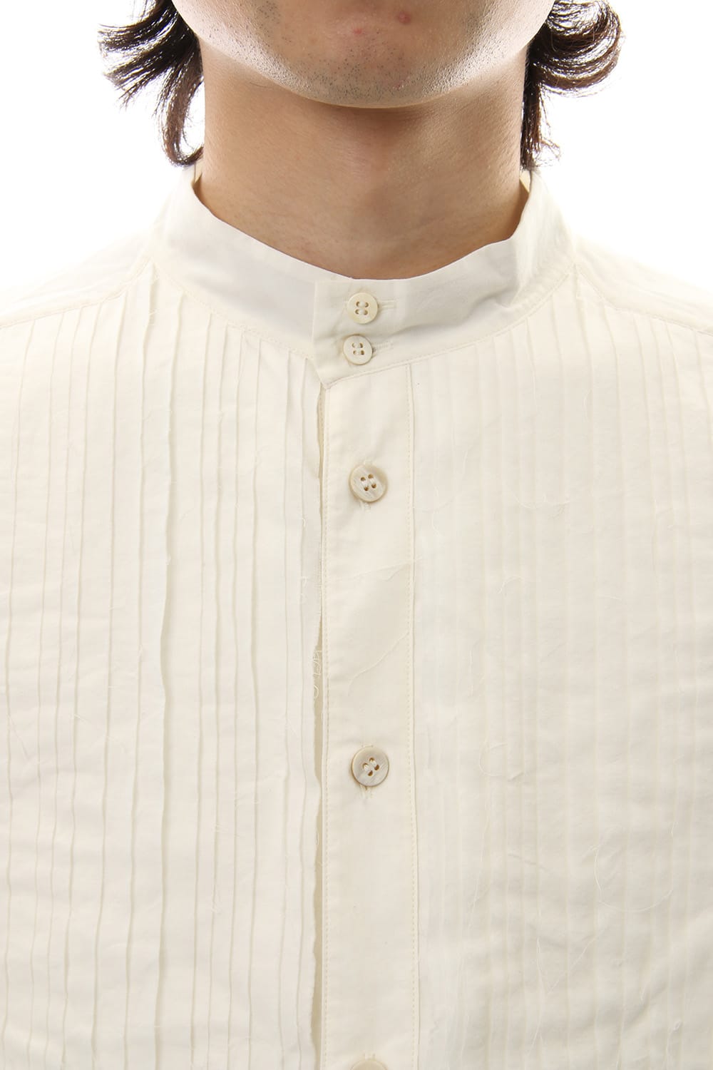 No collar Pleats Shirt