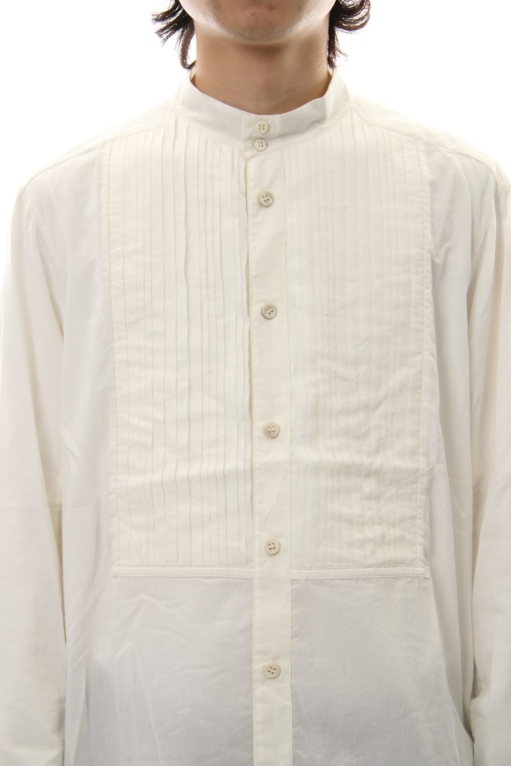 No collar Pleats Shirt