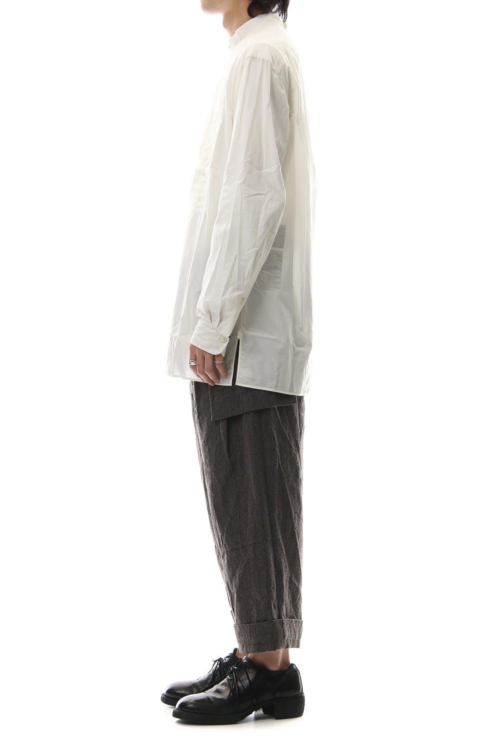 No collar Pleats Shirt