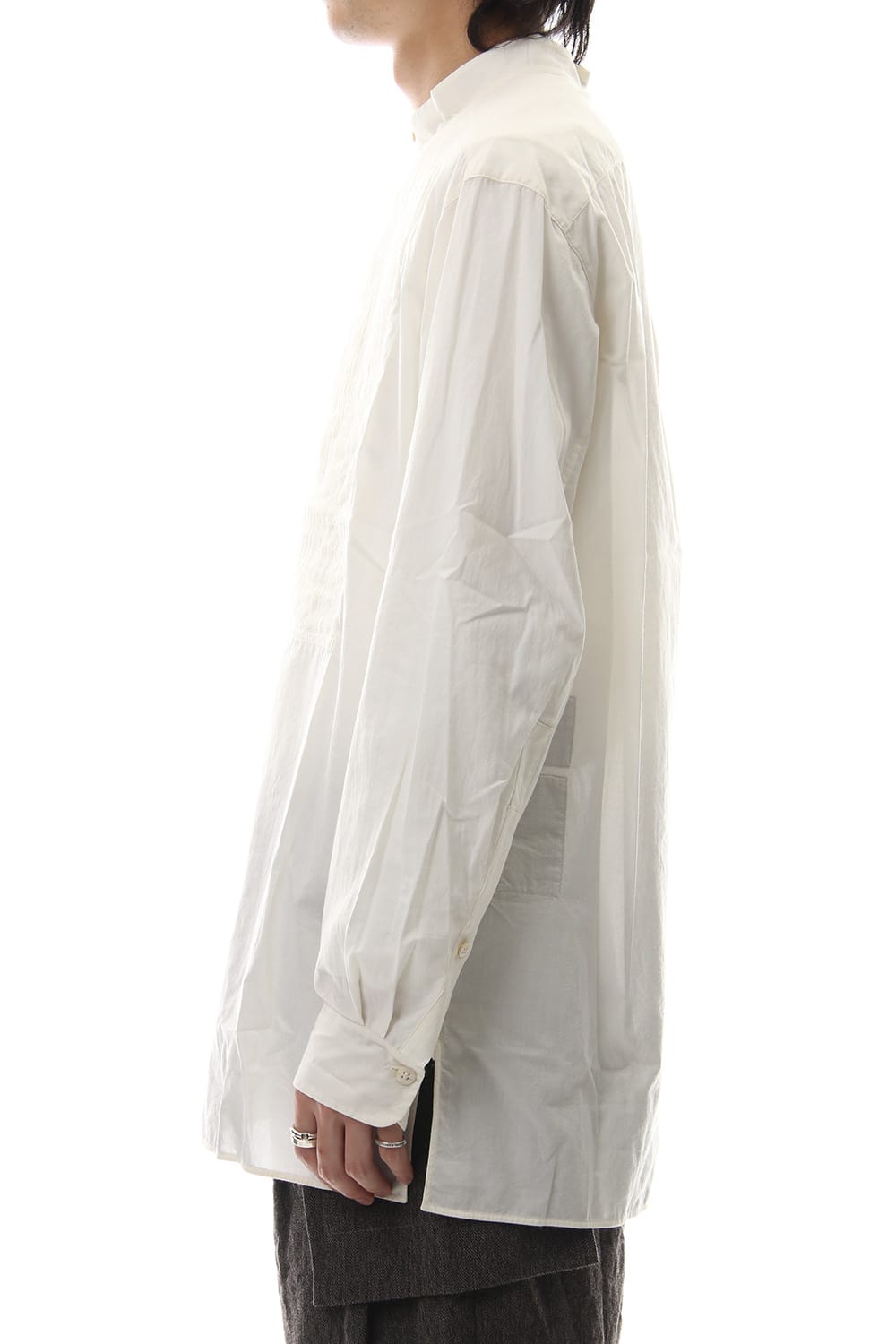 No collar Pleats Shirt