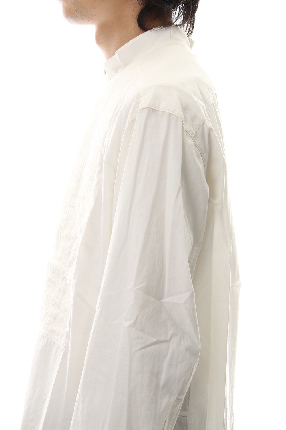 No collar Pleats Shirt