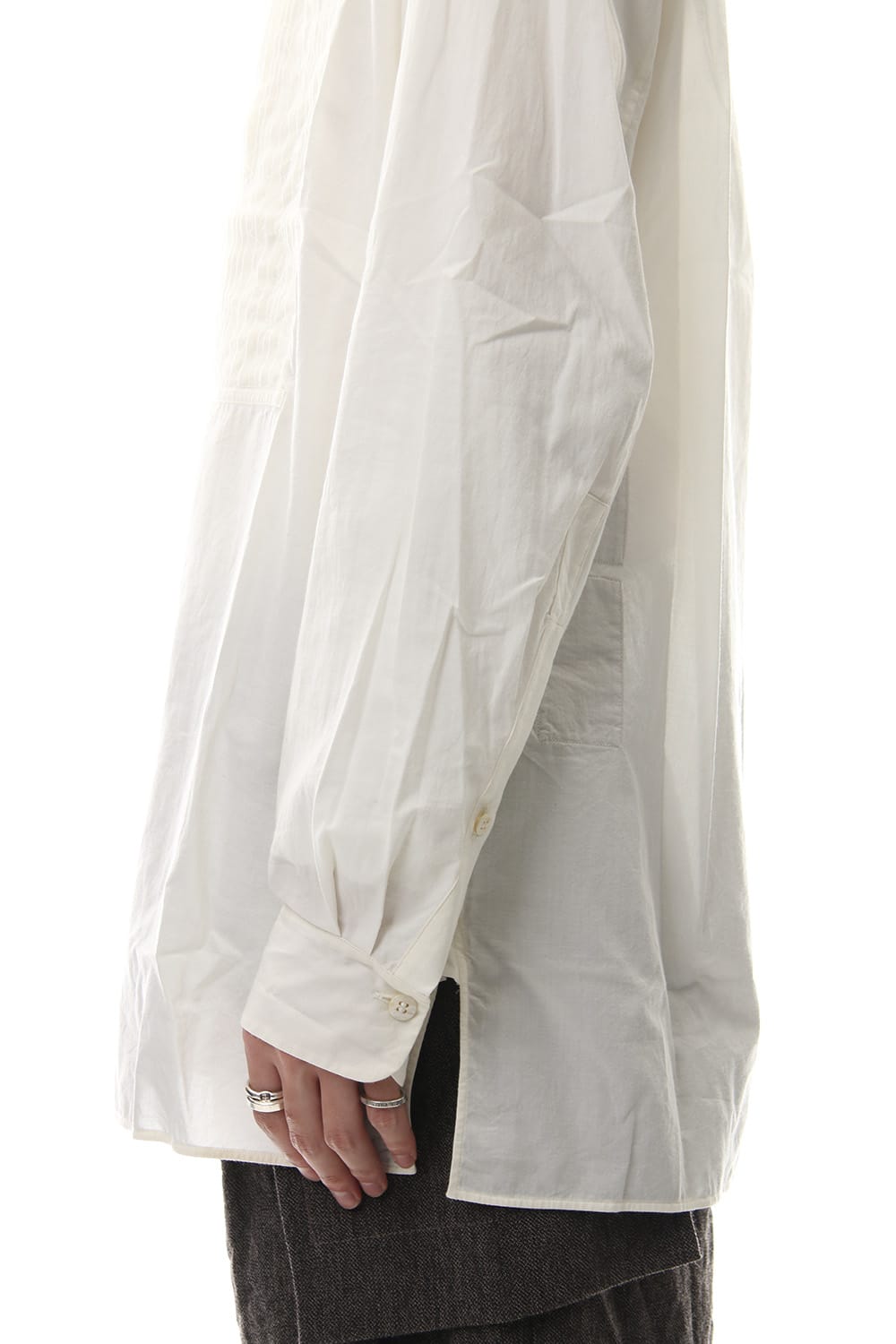 No collar Pleats Shirt