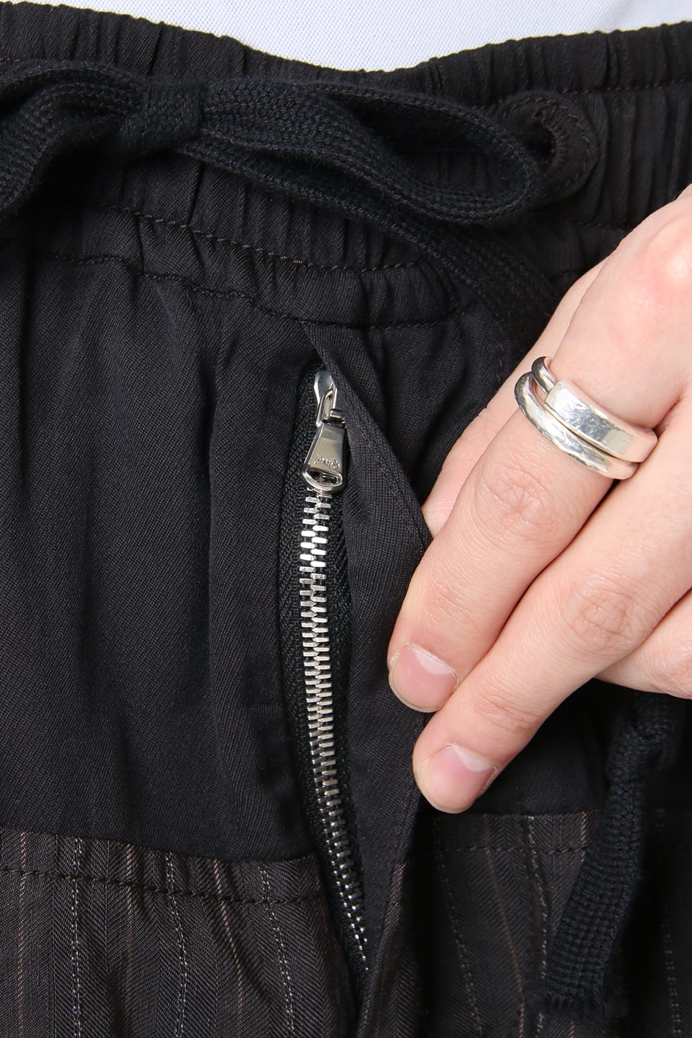 Hem layered Striped cropped pants 0M191 0517