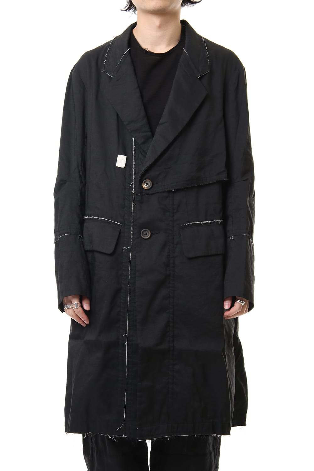 Fray processing Notched collar Coat 0M191 1103
